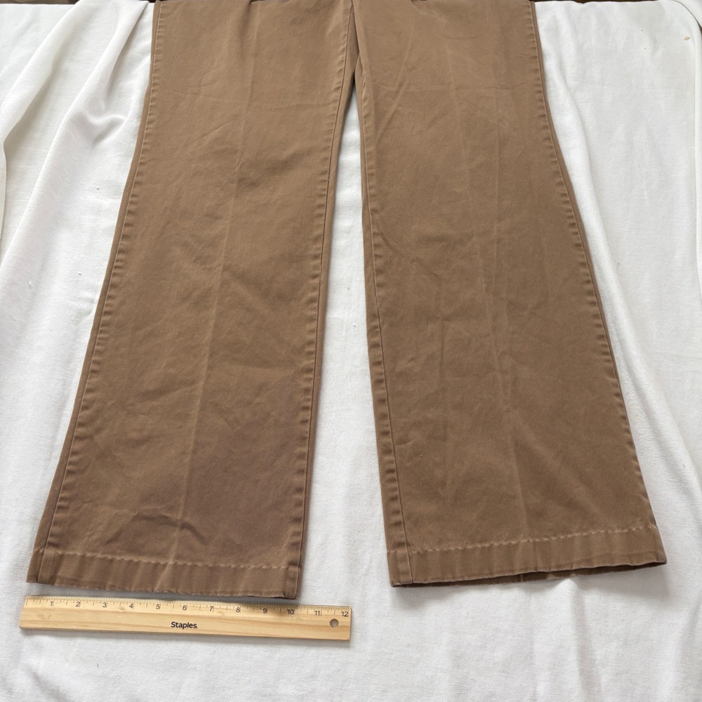 Lands End Fit 2 Womens 12T Brown Chino Pants Wide Leg Cotton Stretch 421914 - Picture 2 of 10